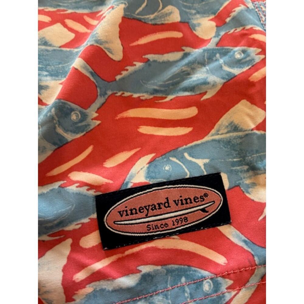 Vineyard Vines Men's Swim Trunks Medium‎ Blue/Orange 7" inseam - Picture 4 of 6